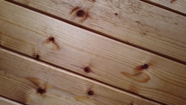 Houten Planken Achtergrond Onbehandeld Hout Draaibeweging — Stockvideo