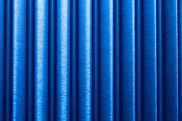 Синяя Полосатая Поверхность Параллельными Линиями Пластиковый Фон Текстура Цветной Металлической — стоковое фото