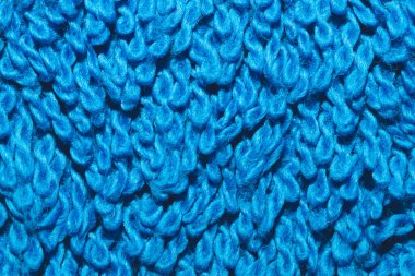 Mavi tekstil arka planı. Banyo havlusu kapat. kumaş dokusu