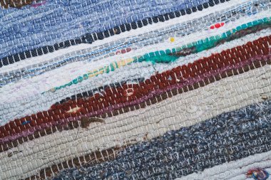 Halı dokusu yakın. El yapımı halı. kumaş arkaplan makrosu