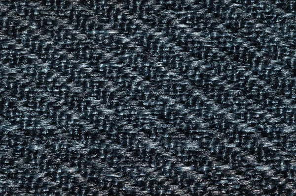 Textur Des Schwarzen Gewebes Stricktextilien Aus Nächster Nähe Gewebter Hintergrund — Stockfoto
