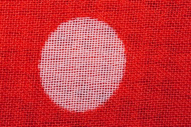 Kumaş makro doku. Örgü tekstil, yakın çekim. Örülmüş arka plan. kırmızı ve beyaz lifler