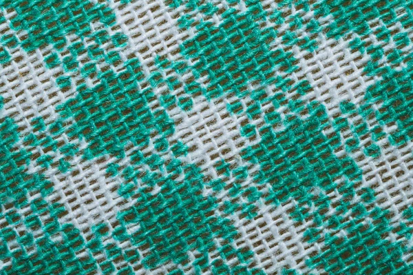 生地の質感 チェックされた布マクロ 繊維の背景 正方形のパターンを持つ材料は — ストック写真