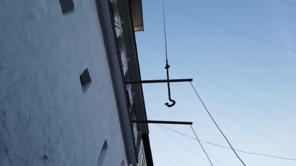 Hook Bell Hanging Rope Arsitektur Lama — Stok Video