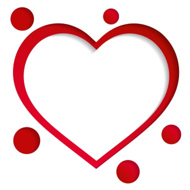 Renkli kalp vektör grafik şablonu illüstrasyon izole beyaz arka plan üzerinde. Aşk sembolü. Sevgililer günü