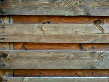 Boş doğal kahverengi ahşap zemin. Kahverengi ahşap tahta duvar