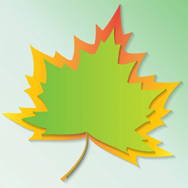 Maple bladeren kleurrijke platte vector pictogram. Herfst achtergrond, knipsel papier frame van gele esdoorn verlof. — Stockvector