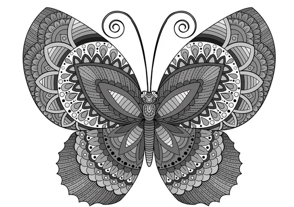 Mariposa Decorativa Colores Brillantes Imagen Para Imprimir Ropa Colorear Fondos — Vector de stock