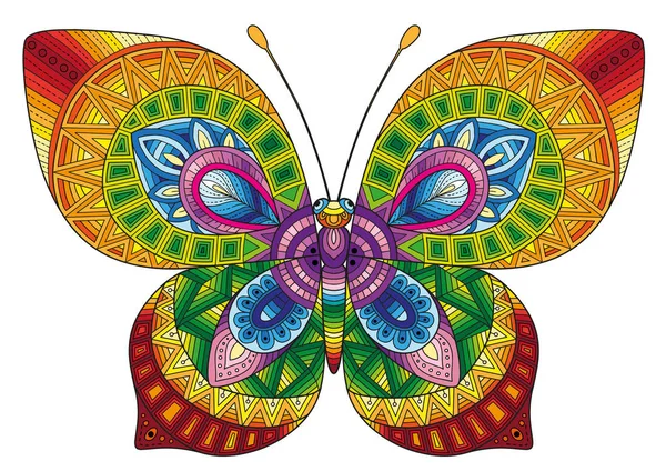 Decorative butterfly of bright colors. image for print on clothes, coloring, backgrounds