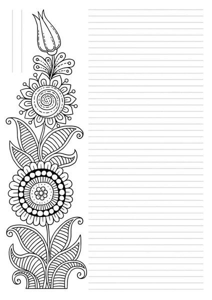 Template Floral Motifs Page Background Invitations Menus Notebooks Books Background — Stock Vector