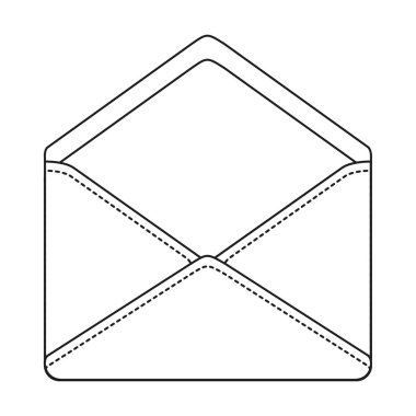 Harf Zarf Kontur Sembol Simge Vektör İllüstrasyon