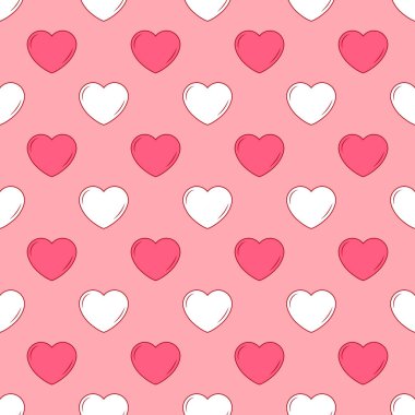 Vektör basit dikişsiz sevimli tasarım farklı boyutlarda sevgililer ve arka plan davetiyeleri ve kartları tasarımı için pembe, aşıklar, düğün, nişan gününe