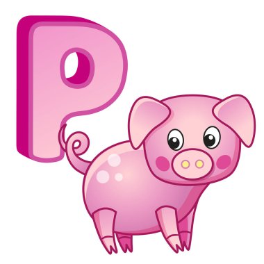 Letter P Cute Animals Free Vector Eps Cdr Ai Svg Vector Illustration Graphic Art