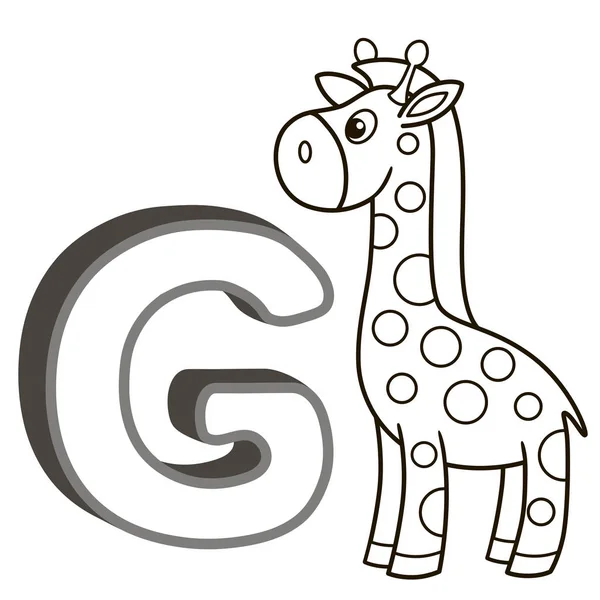 Alphabet Vectoriel Livre Coloriage Avec Des Lettres Majuscules Des Animaux — Image vectorielle