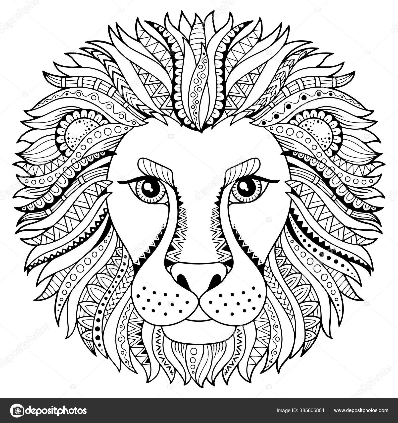 Lion Head Coloring Pages