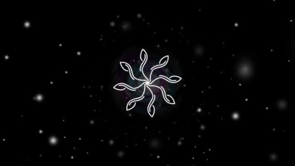 Espacio fondo abstracto. Estrellas del cielo con las nebulosas de la galaxia aparece mandala con un brillo de neón. — Vídeos de Stock