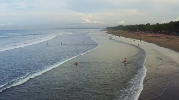 Flygvy över stranden i Bali, Indonesien. — Stockvideo