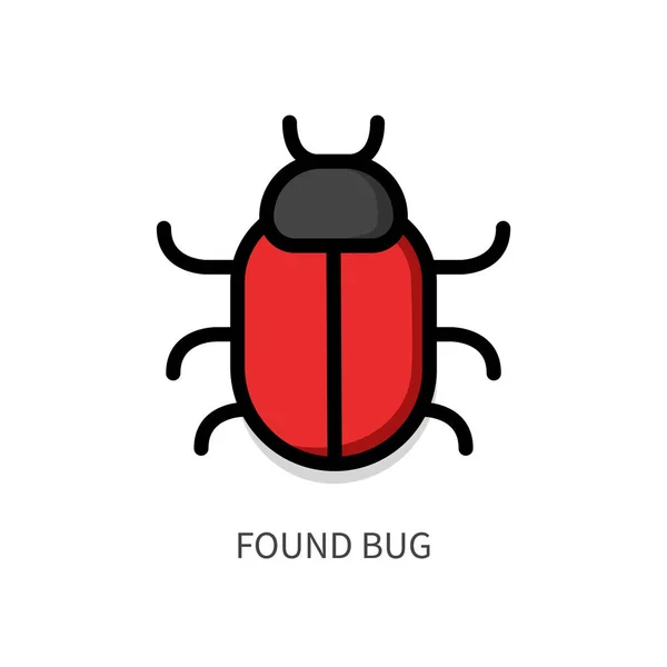Trovato Icona Del Logo Del Virus Bug — Vettoriale Stock