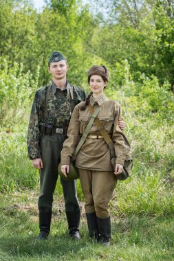 Rusya Federasyonu, Novgorod bölge, Tesovo - 20 Mayıs 2018: askeri tarihi canlandırma 