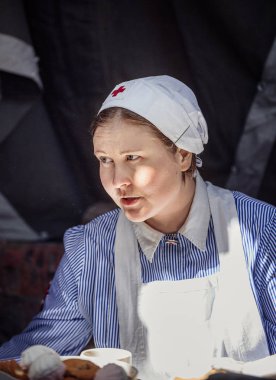 Rusya Federasyonu, Novgorod bölge, Tesovo - 20 Mayıs 2018: askeri tarihi canlandırma 