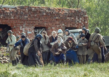 Rusya Federasyonu, Novgorod bölge, Tesovo - 20 Mayıs 2018: askeri tarihi canlandırma 