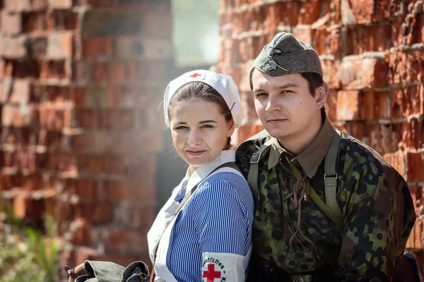 Rusya Federasyonu, Novgorod bölge, Tesovo - 20 Mayıs 2018: askeri tarihi canlandırma 