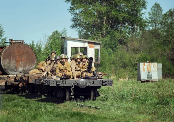 Rusya Federasyonu, Novgorod bölge, Tesovo - 20 Mayıs 2018: askeri tarihi canlandırma 