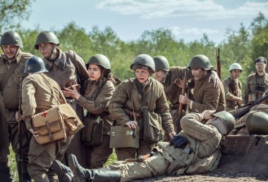 Rusya Federasyonu, Novgorod bölge, Tesovo - 20 Mayıs 2018: askeri tarihi canlandırma 