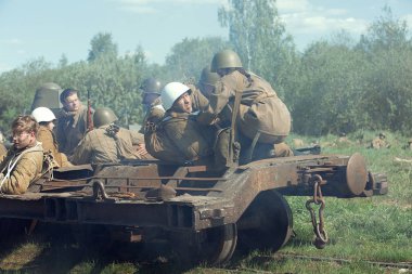 Rusya Federasyonu, Novgorod bölge, Tesovo - 20 Mayıs 2018: askeri tarihi canlandırma 