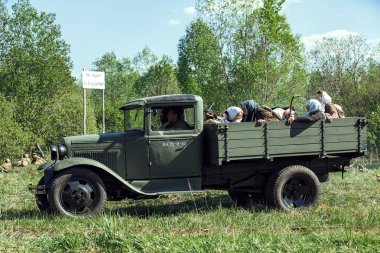 Rusya Federasyonu, Novgorod bölge, Tesovo - 20 Mayıs 2018: askeri tarihi canlandırma 