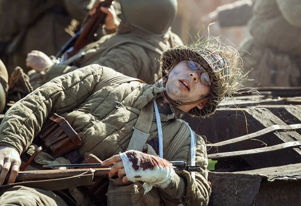 Rusya Federasyonu, Novgorod bölge, Tesovo - 20 Mayıs 2018: askeri tarihi canlandırma 