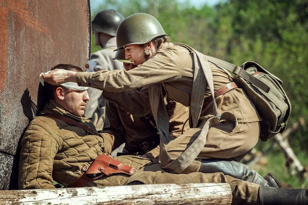 Rusya Federasyonu, Novgorod bölge, Tesovo - 20 Mayıs 2018: askeri tarihi canlandırma 