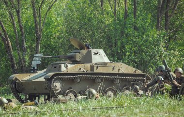 Rusya Federasyonu, Novgorod bölge, Tesovo - 20 Mayıs 2018: askeri tarihi canlandırma 