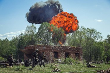 Rusya Federasyonu, Novgorod bölge, Tesovo - 20 Mayıs 2018: askeri tarihi canlandırma 