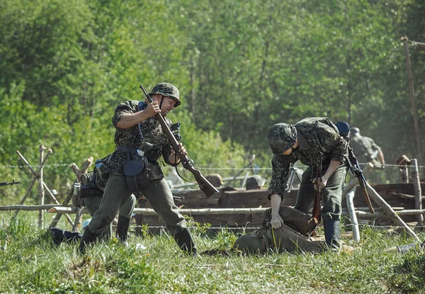 Federazione Russa Distretto Novgorod Tesovo Maggio 2018 Rievocazione Storica Militare — Foto Stock