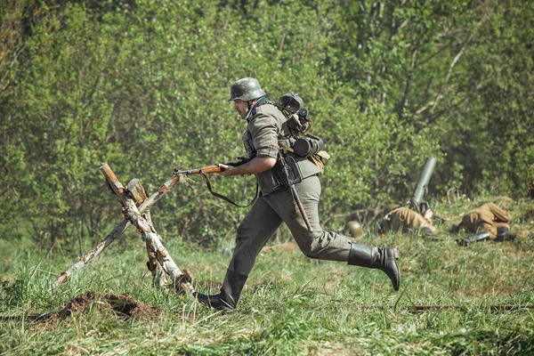 Russische Federatie Novgorod Wijk Tesovo Mei 2018 Militaire Historische Enactment — Stockfoto