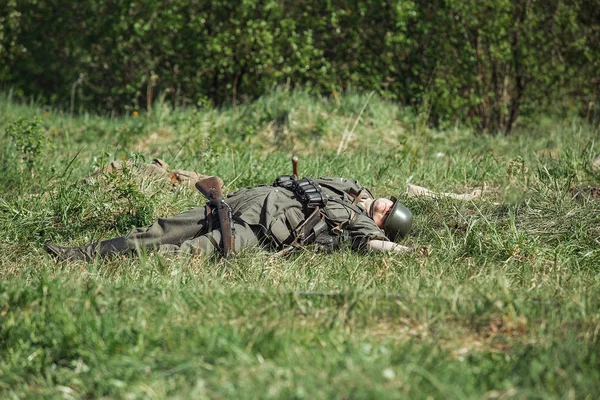 Federazione Russa Distretto Novgorod Tesovo Maggio 2018 Rievocazione Storica Militare — Foto Stock