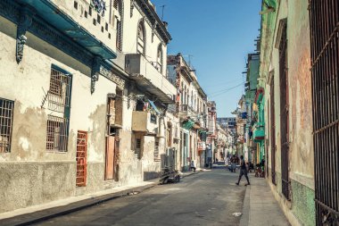 Havana, Küba - 09 Mayıs 2017: Street Eski Havana'nın.
