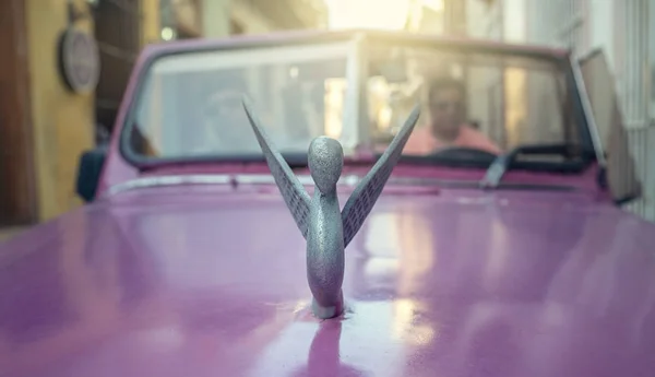 Cuba Habana Mayo 2017 Capucha Coche Retro Rosa — Foto de Stock