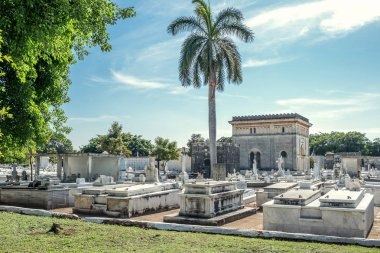 Küba, Havana - 10 Mayıs 2017: İki nokta üstüste mezarlığı (Columbus Mezarlığı)