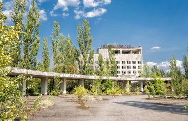 Ukrayna, Pripyat - 19 Ağustos 2017: Yazıt 