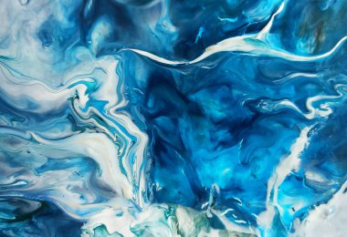 Yaratıcı soyut el boyalı arka plan deniz, duvar kağıdı, doku, tuval üzerine akrilik resim yakın çekim parçası. Modern sanat. Çağdaş sanat. Sanat sıvı.