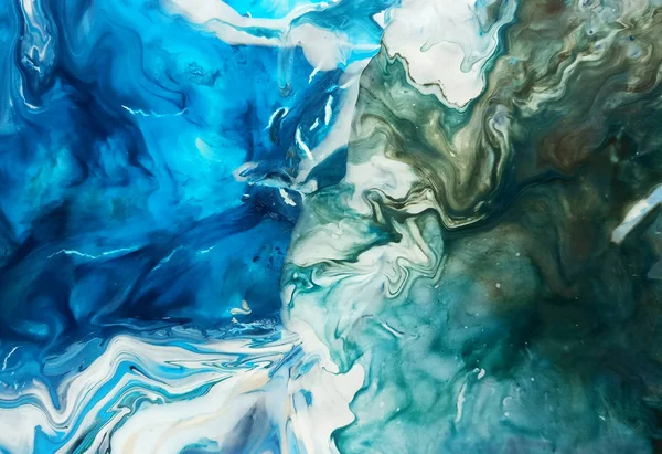Creative abstract hand painted background sea, wallpaper, texture, close-up fragment of acrylic painting on canvas. Modern art. Contemporary art. Fluid art.