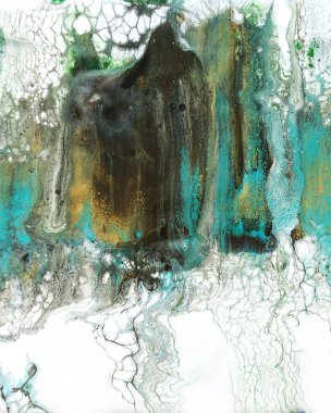 Yaratıcı soyut el boyası arka plan, duvar kağıdı, doku fırça darbeleriyle tuvale akrilik resmin yakın plan bir parçası. Modern sanat. Çağdaş sanat.