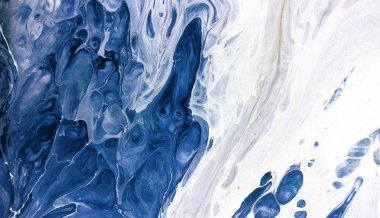 Yaratıcı soyut el boyası arka plan, duvar kağıdı, doku fırça darbeleriyle tuvale akrilik resmin yakın plan bir parçası. Modern sanat. Çağdaş sanat.