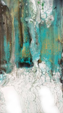 Yaratıcı soyut el boyası arka plan, duvar kağıdı, doku fırça darbeleriyle tuvale akrilik resmin yakın plan bir parçası. Modern sanat. Çağdaş sanat.