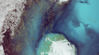 Yaratıcı soyut el boyası arka plan, duvar kağıdı, doku fırça darbeleriyle tuvale akrilik resmin yakın plan bir parçası. Modern sanat. Çağdaş sanat