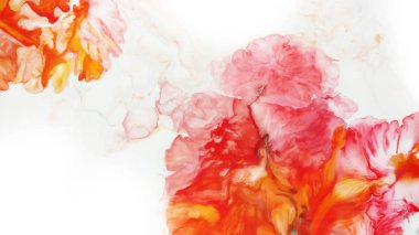 Kırmızı arka plan. Makro hücreleri. Kırmızı çiçek. Akrilik boyalar. Mermer doku. Çağdaş sanat.