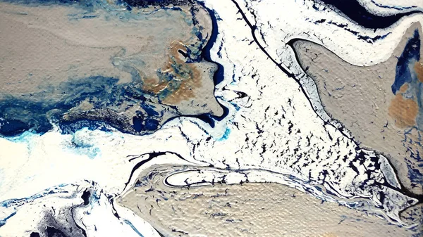 Deniz arka plan. Akrilik boyalar. Mermer doku. Çağdaş sanat.