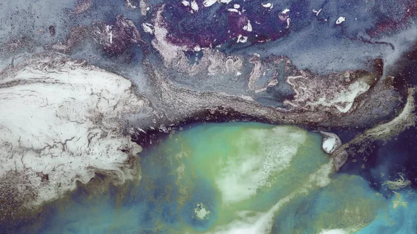 Yaratıcı soyut el boyası arka plan, duvar kağıdı, doku fırça darbeleriyle tuvale akrilik resmin yakın plan bir parçası. Modern sanat. Çağdaş sanat